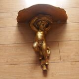 Shelf , Wall console gilded cherub