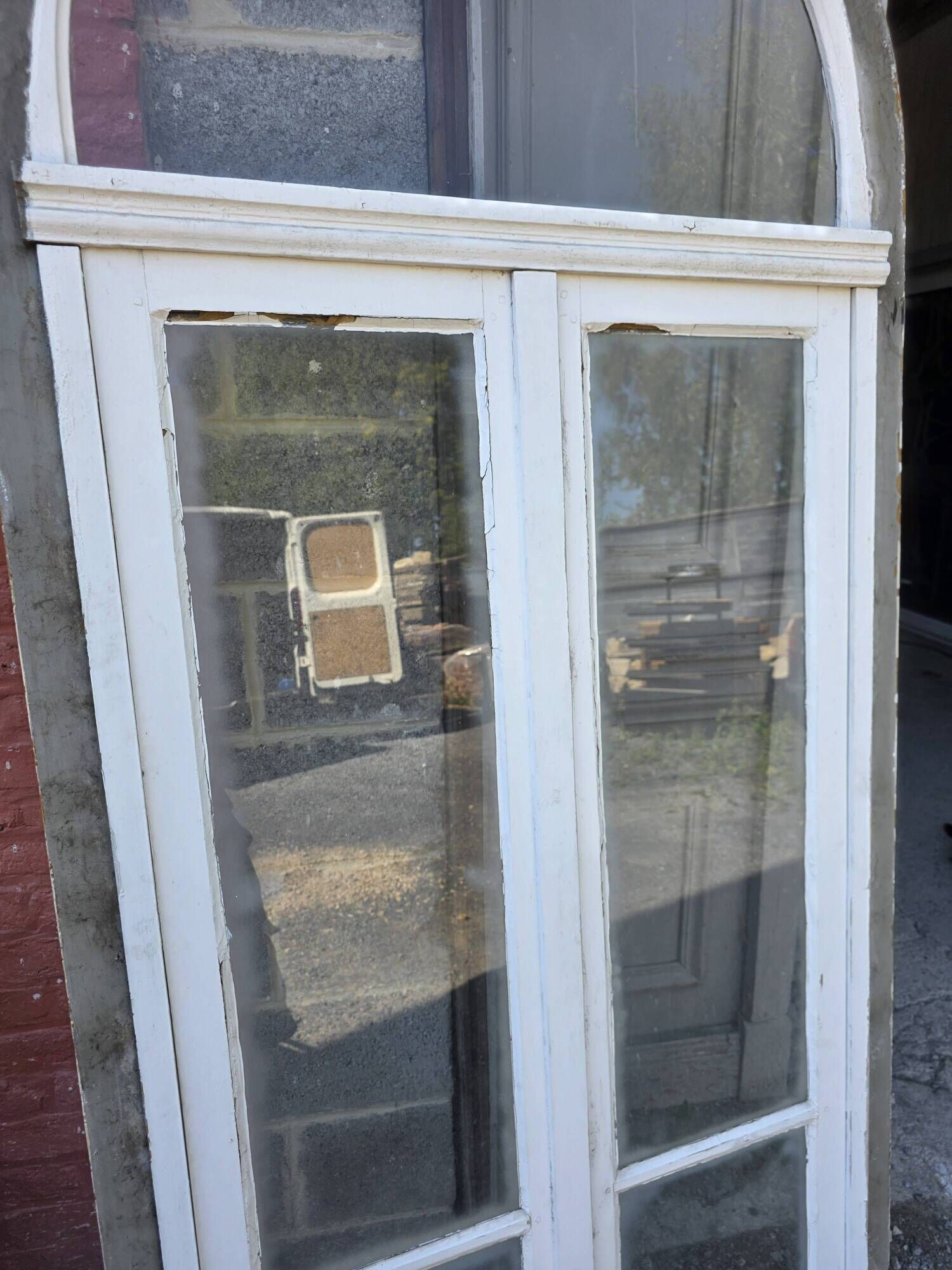 Old window in solid oak