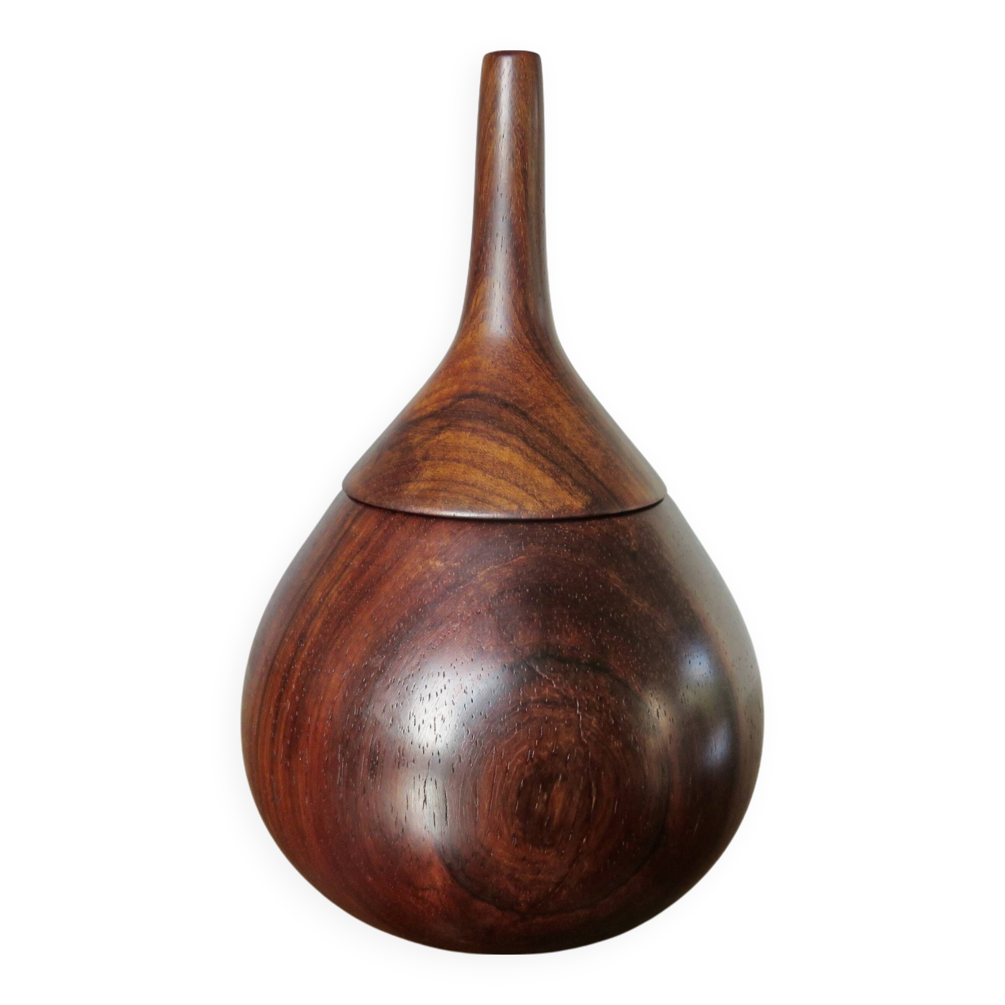 Scandinavian rosewood box, free form, 60s-70s