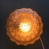 Plafonnier rond marguerite en verre moulé