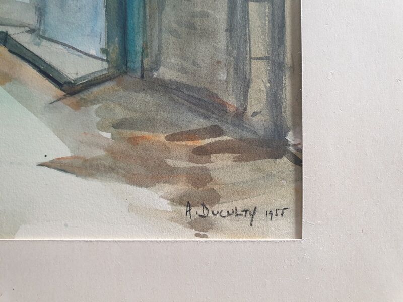André Duculty (1912-1990) Watercolor on paper "Ile de Ré" Signed lower right and dated 1955