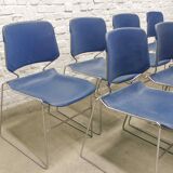 Chaises de salle à manger empilables minimalistes Matrix Krueger par Thomas Tolleson années 70