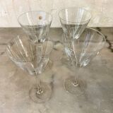 Set of 4 Christofle crystal glasses