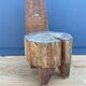 Brutalist africanizing wooden stool carved in the xxth mass