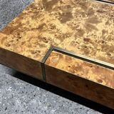 Elm burl coffee table with integrated drawers, Roche Bobois 1970
