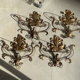 Set of gold wall lights