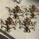 Set of gold wall lights