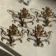 Set of gold wall lights