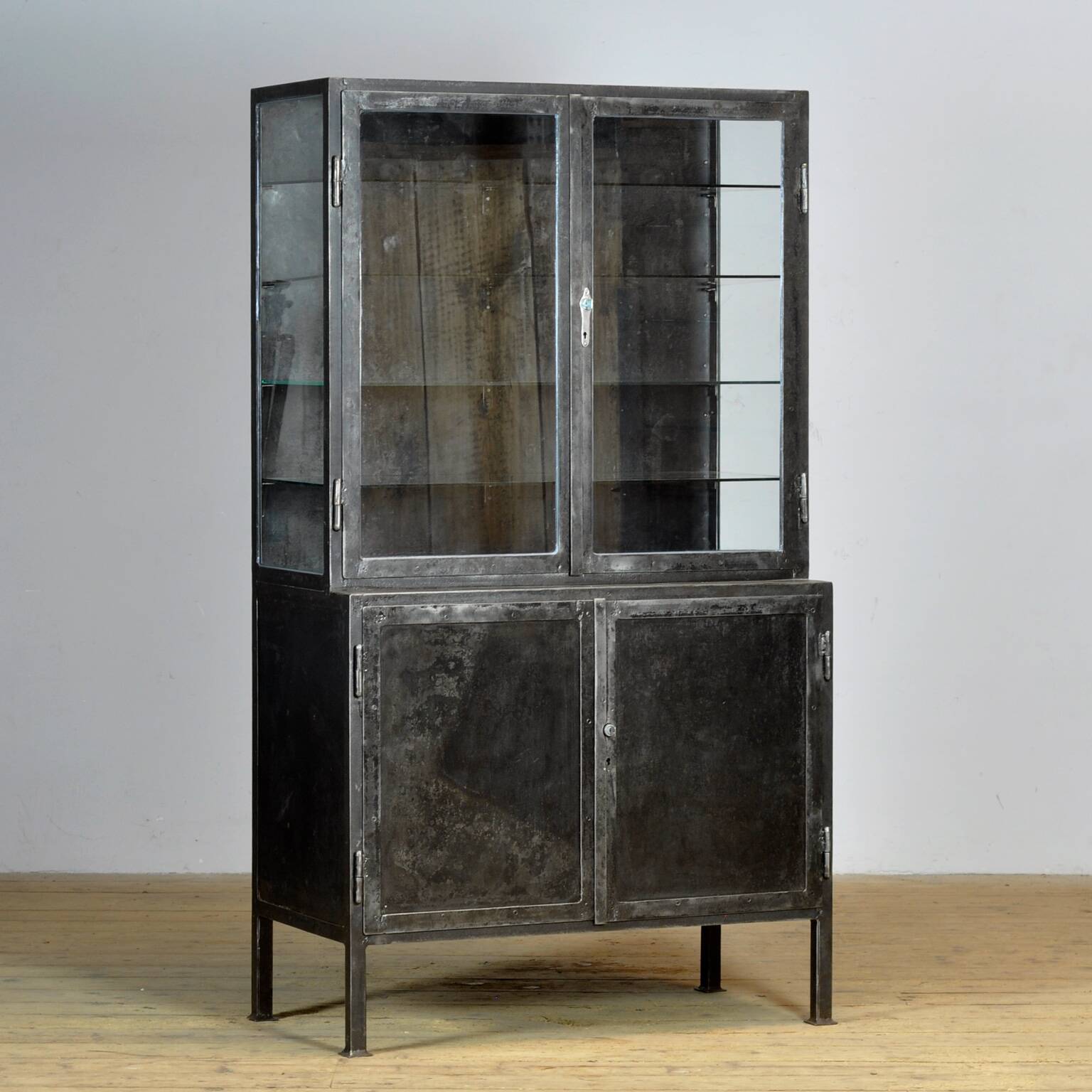 Polished iron medicine cabinet, 1930s