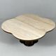 Coffee table with travertine top in cloverleaf shape, Italy, 1970s.