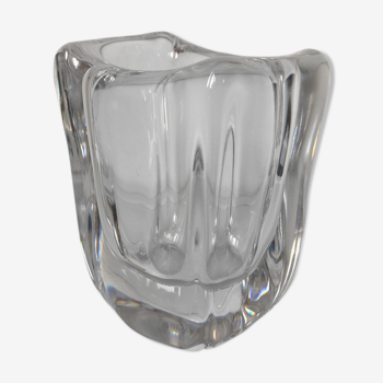 Charming little Daum vase in colorless crystal dating from the 1970s