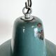 Large Industrial Petrol Enamel Factory Pendant Lamp, 1960s