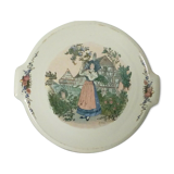Pie dish in faience of sarreguemines model obernai