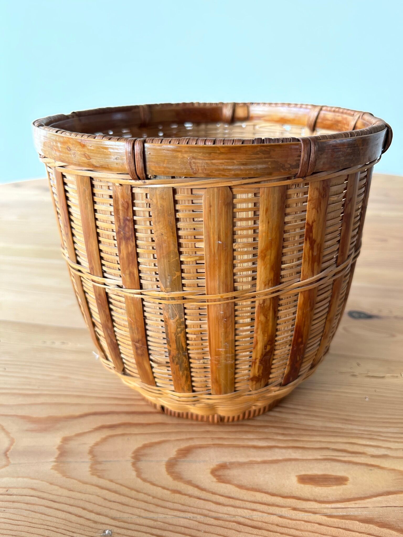 Vintage rattan pot cover