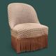 Vintage chocolate velvet toad armchair