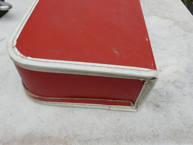 Red and white vintage child's suitcase