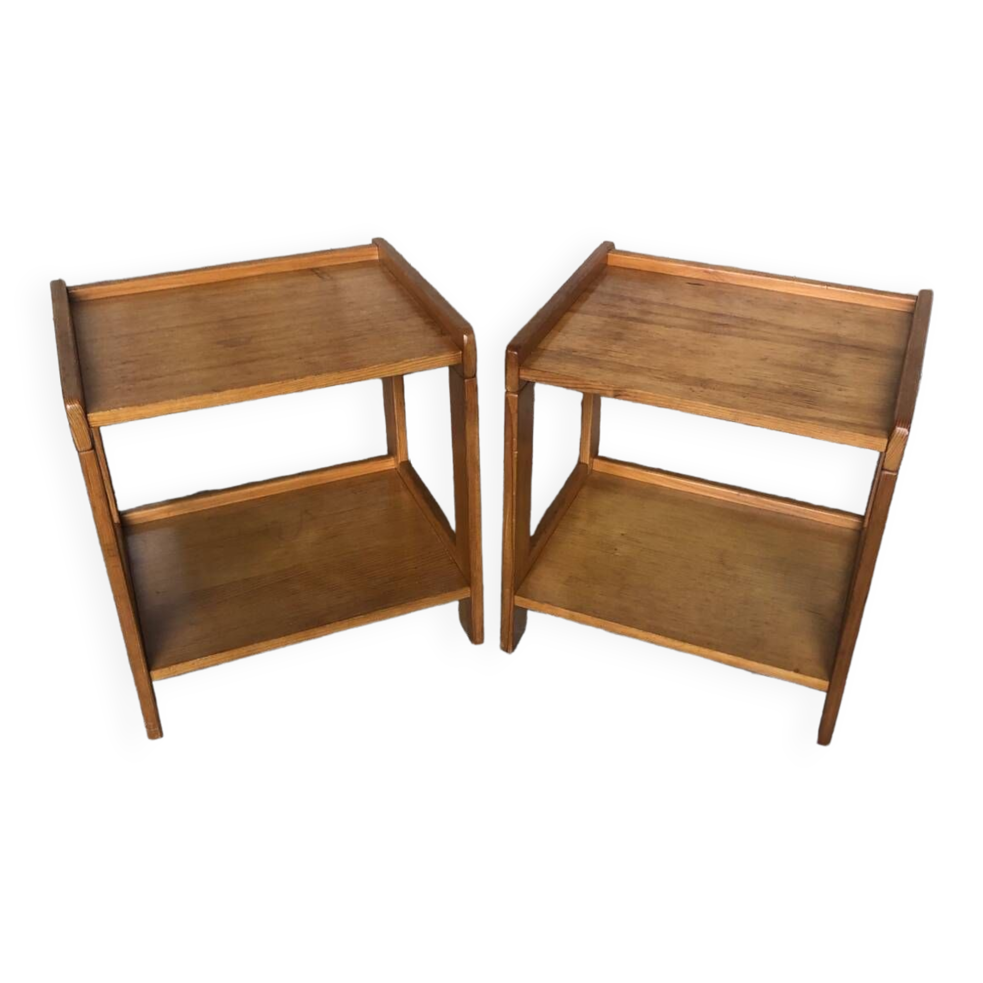 Pair of Vintage Wood Bedside Table #A320