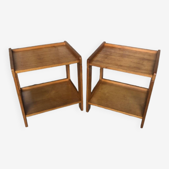 Pair of Vintage Wood Bedside Table #A320