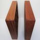 Two wall shelves with vintage solid wood compartments 80s