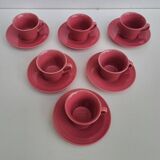 6 tasses et sous-tasses magnet lbp vieux rose