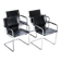 Ensemble de 4 chaises cantilever design noir et chrome fabriquées en Italie