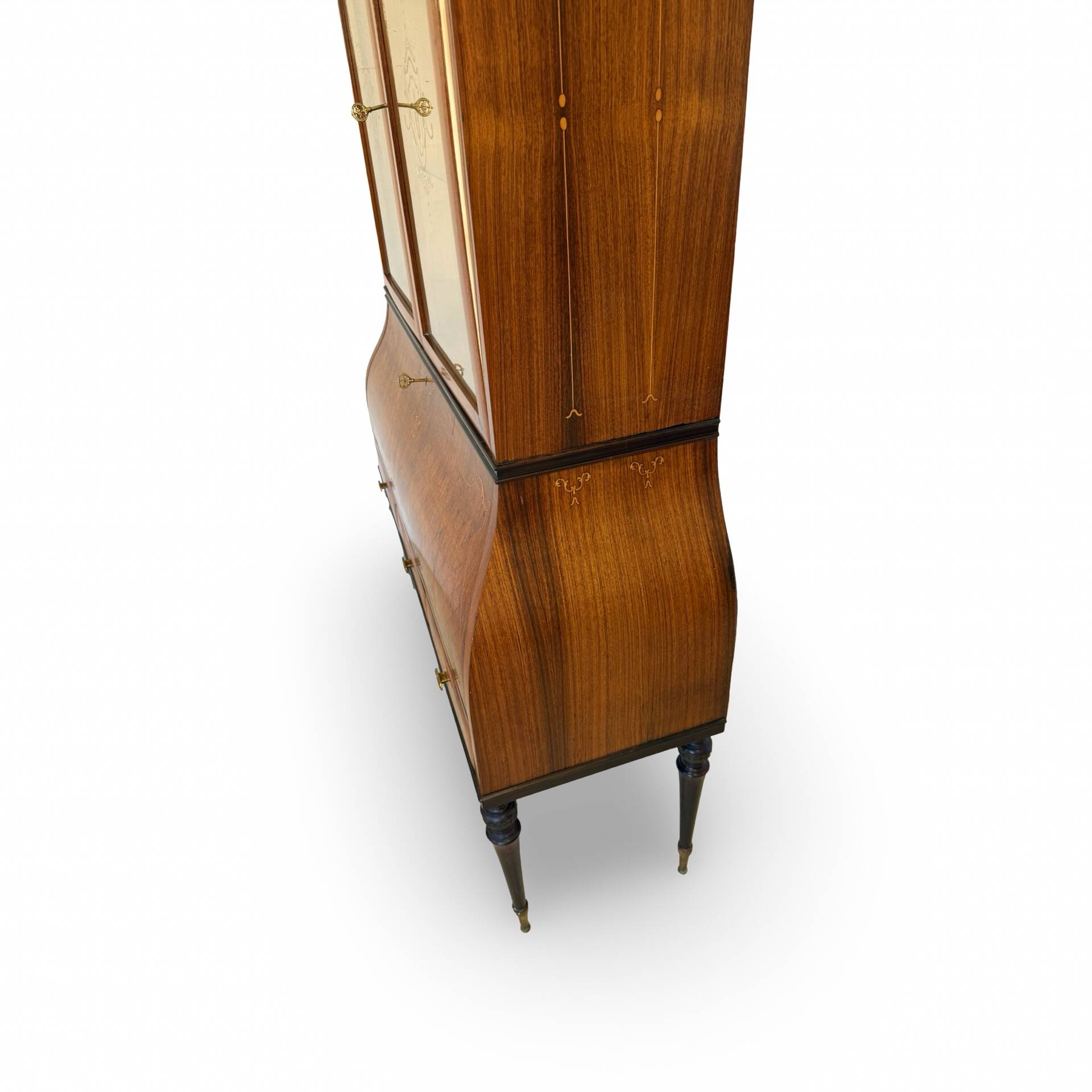 Secretary credenza in marquetry in the Italian Louis XV style from the mid-century, 1960.