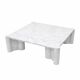Table basse Jumbo Square par Gae Aulenti pour Knoll, 1965, Marbre blanc de Carrare, Italie