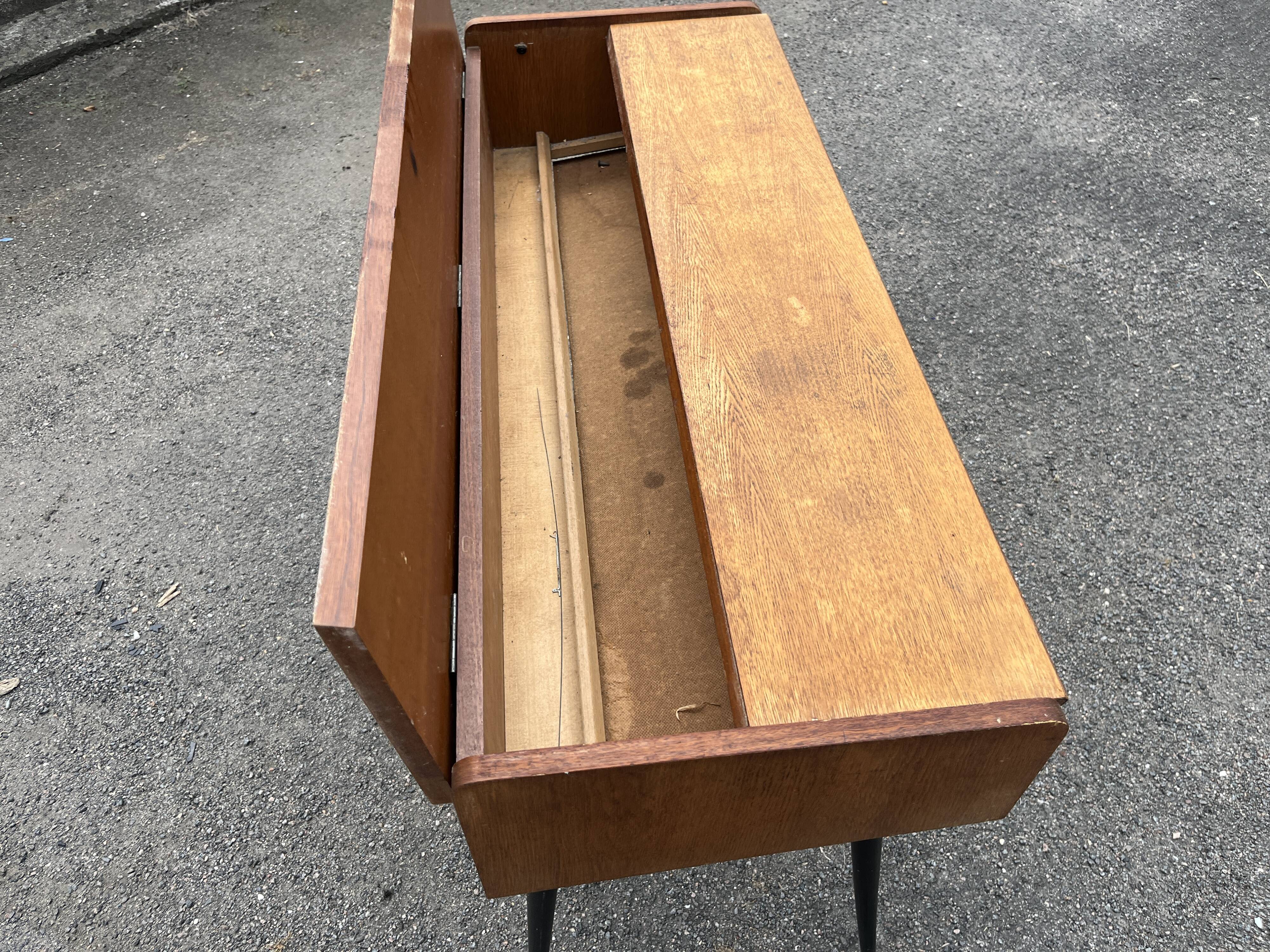 Vintage 1960s compas leg console bureau