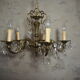 Bronze chandelier and faceted crystal stamps