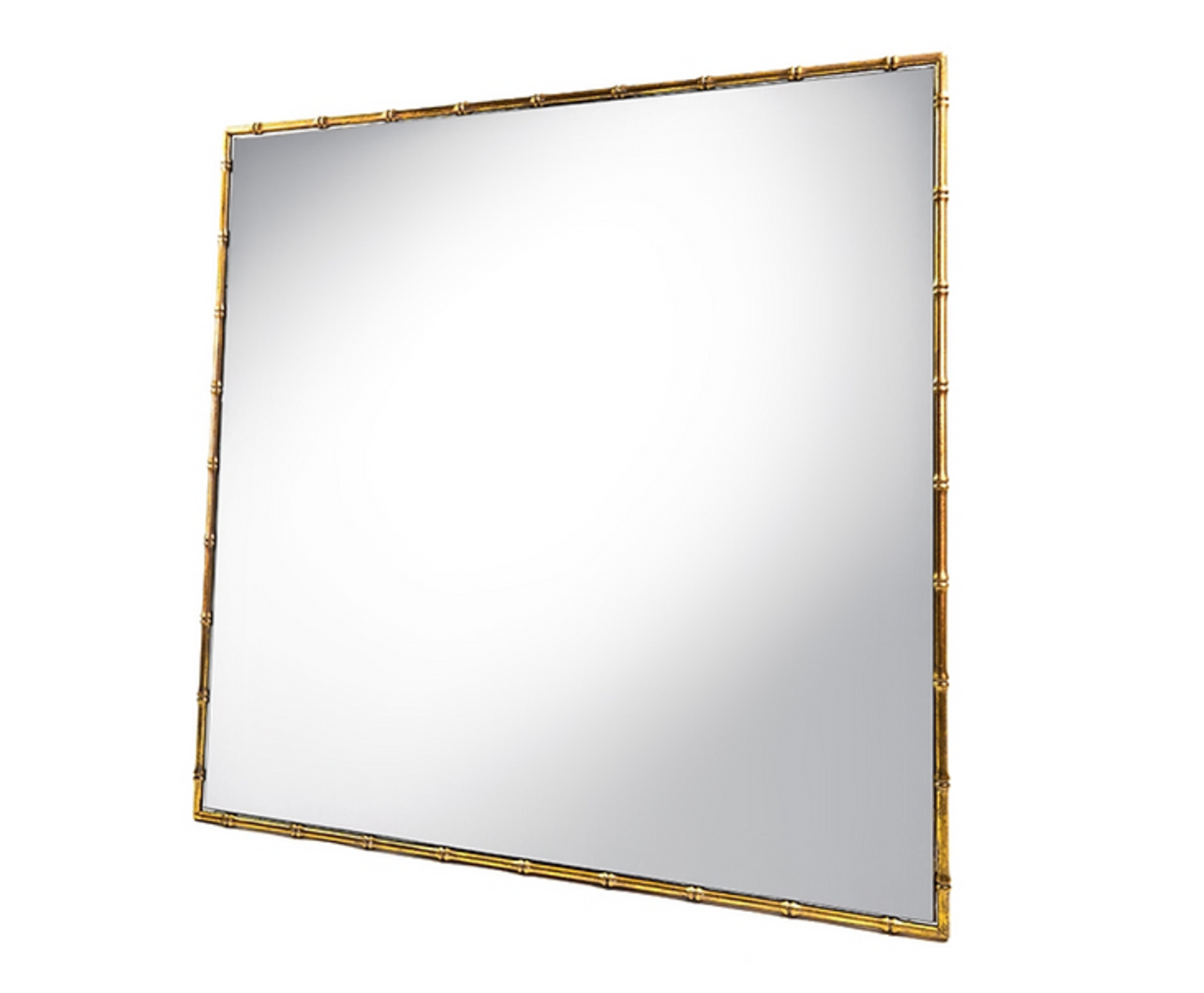 Miroir bamboo métal doré