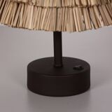Natural Sea Grass Solar-Powered Table Lamp 27x20cm. Dark Coffee Base