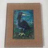 Enamel painting on copper bird 1950s/60s
