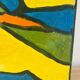Abstract woman lying down, oil on cardboard signed.