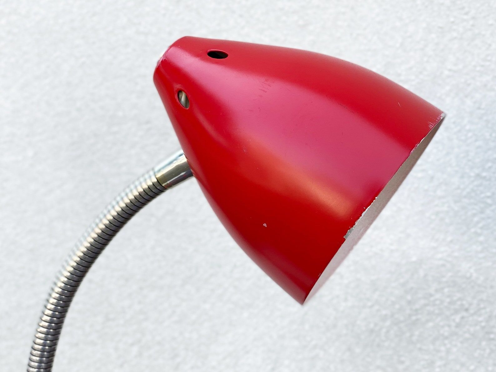 Vintage red hala zeist clamp spot lamp