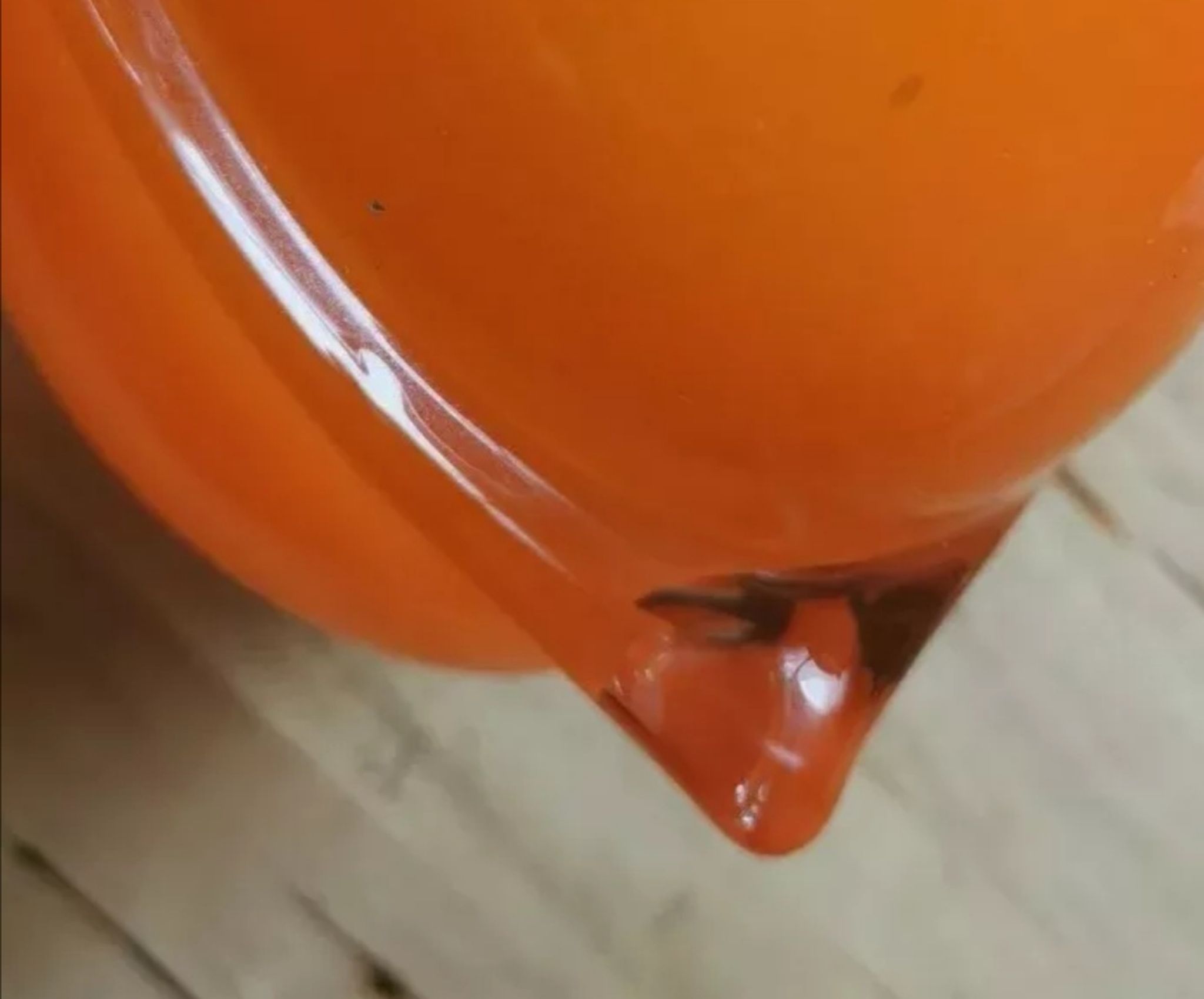 Pair of orange blown glass vases