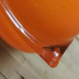 Paire de vases en verre soufflé orange