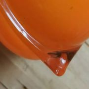 Pair of orange blown glass vases