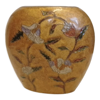 Oblong vase with floral motifs