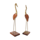 Couple d'hérons laiton et bois