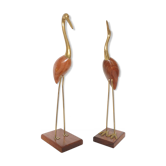 Couple blue herons and wood