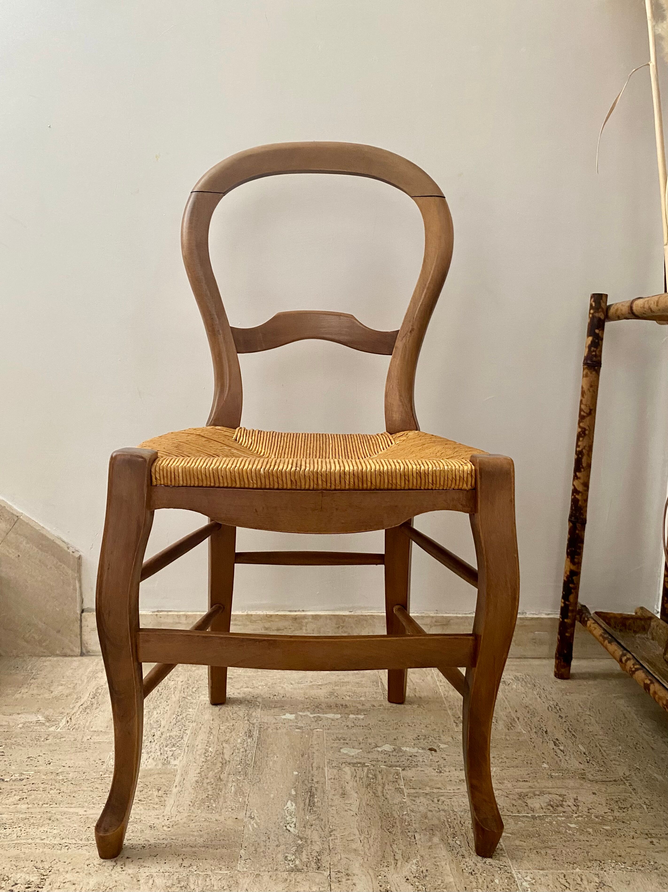Deux chaises paillées création artisanale années 80