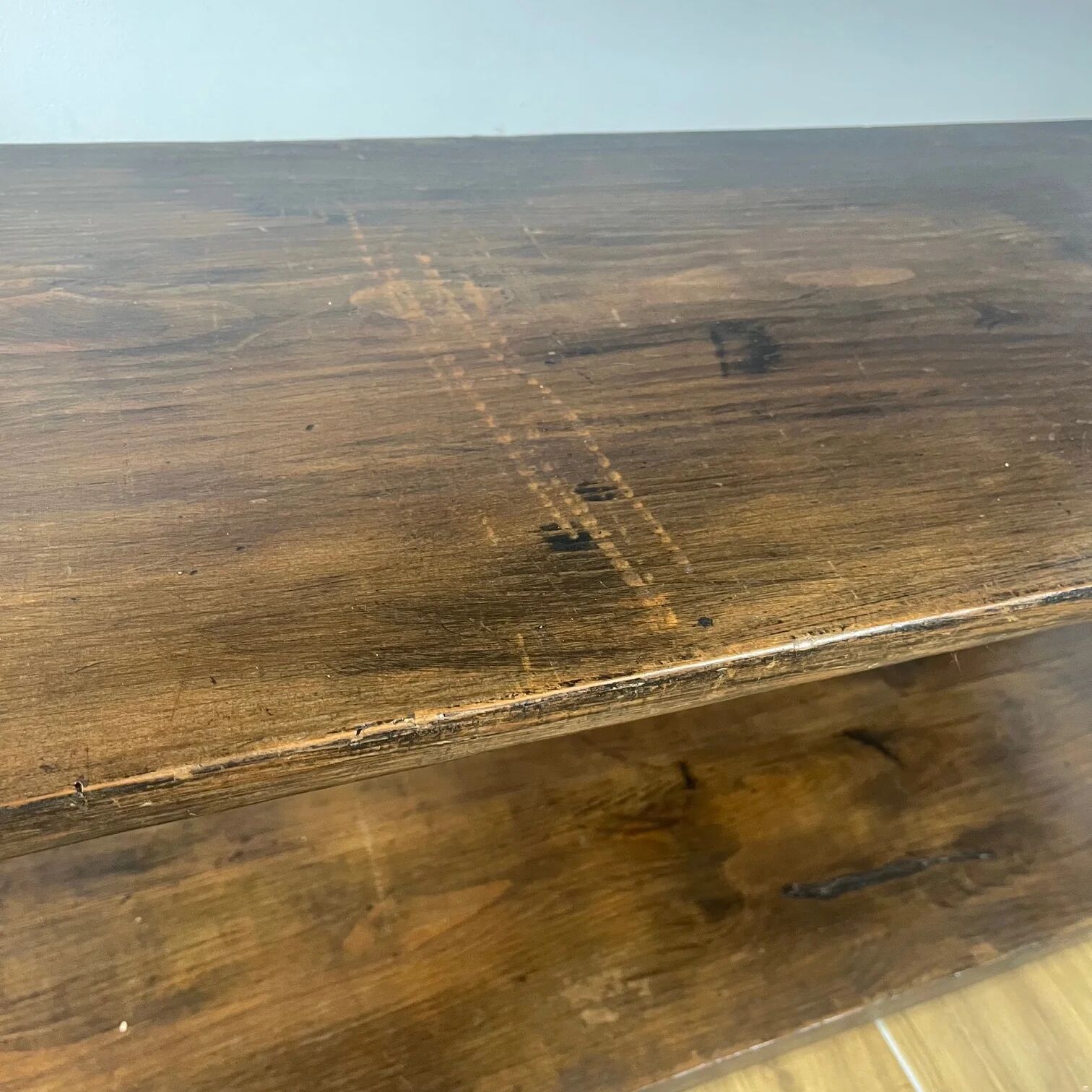 Antique solid wood console – early 20th century