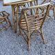 Table et 4 chaises en rotin, 1960-1970