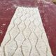 Vintage Beni Ouarain hallway rug in natural cream wool – 300 x 90 cm