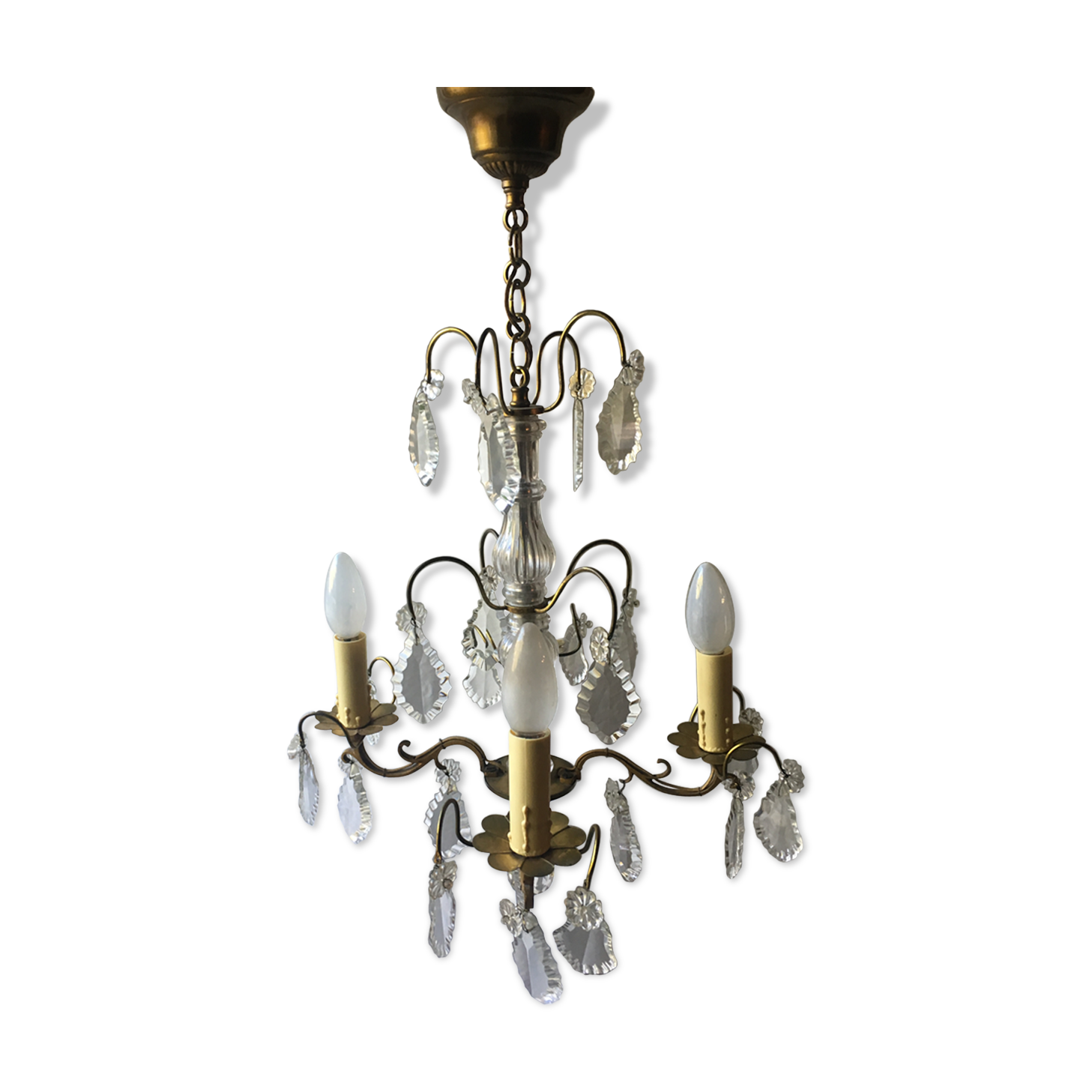 Lustre à pampilles style Louis XV