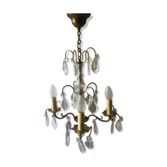 Glasses and bronze chandelier Louis XV style