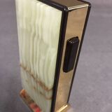 Collector Table Lighter SAROME Vintage Electric Gold Metal & Alabaster Chic