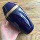 Vase en porcelaine bleu de four frise dorée, FM Limoges