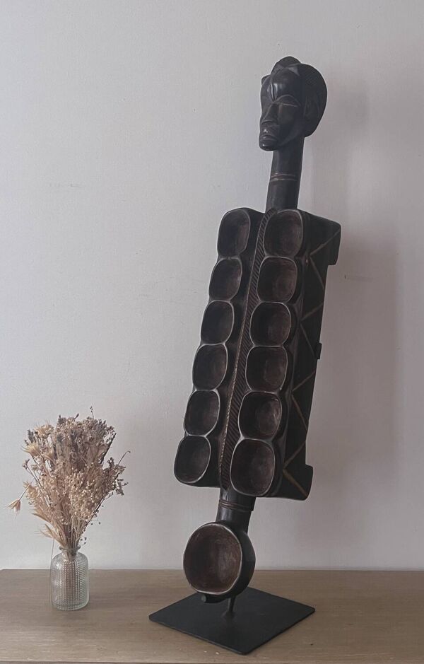 Grand jeu Awale Baoule en bois (Burkina Faso)
