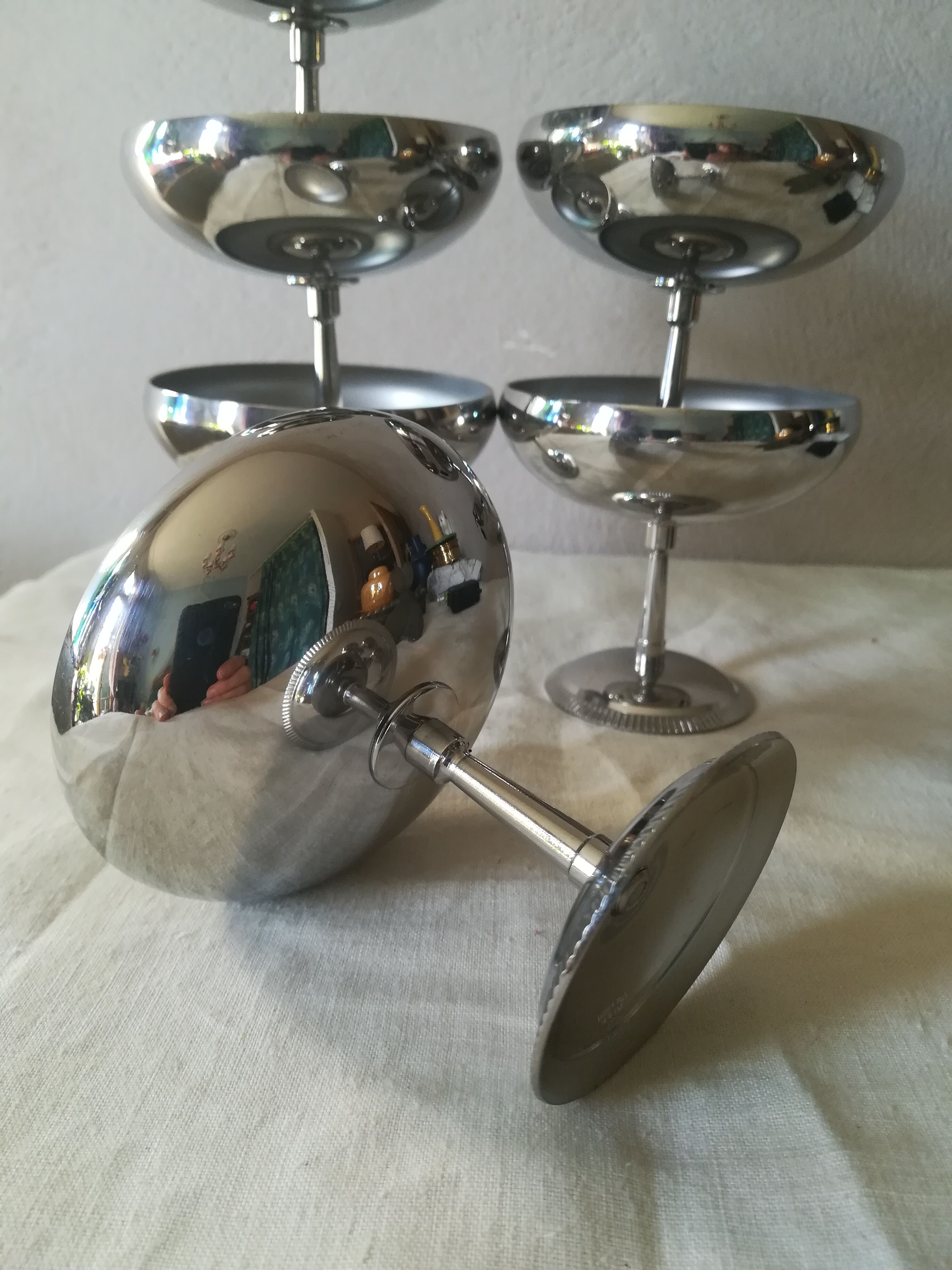 6 dessert cups in stainless steel
